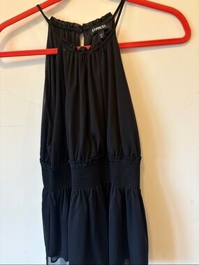 Express Black Smocked Waist Halter top